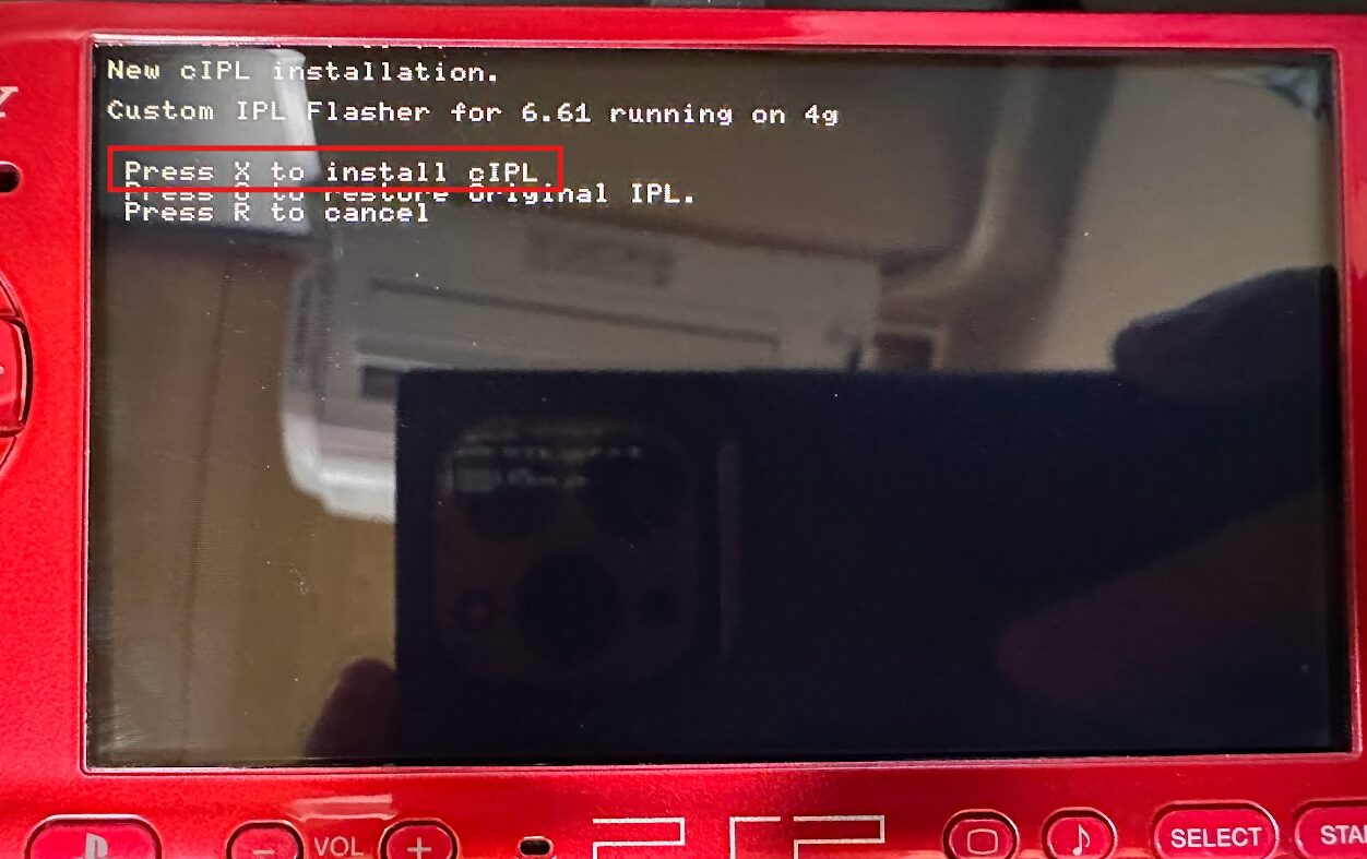 Press ✕ to Install cIPL
