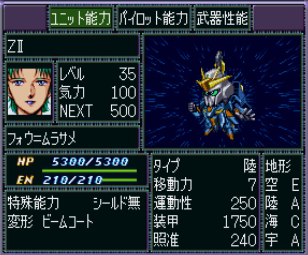 ZⅡユニット能力