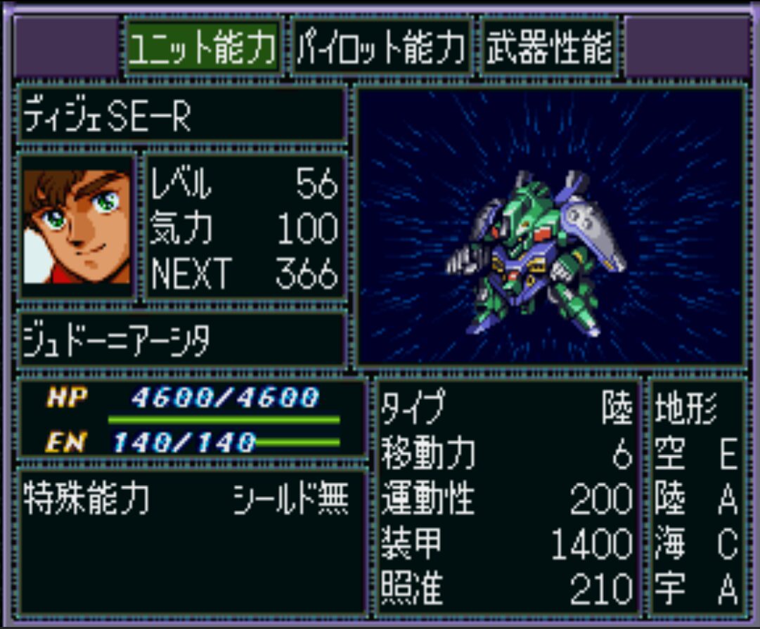 ディジェSE-Rユニット能力